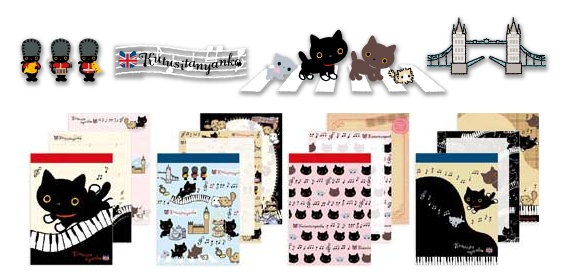 靴下にゃんこ「音楽＋ロンドン」シリーズ　クロスメモ