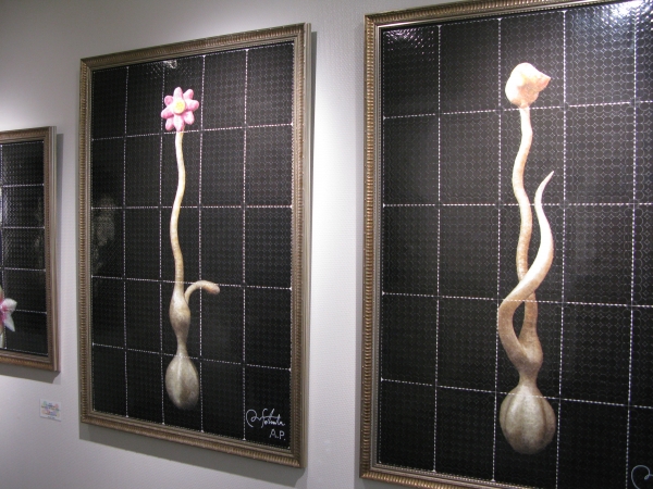 16㎜丸ラベルを5241片使用した　ラベル版画5241「セロフラワーオリジナル.5」