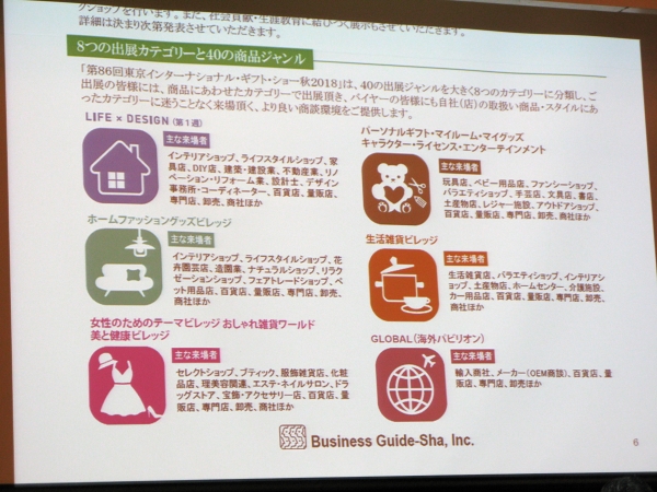 ギフトショーＷＥＥＫは8つのカテゴリーと40のフェアで構成