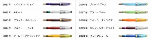 カクテルシリーズ万年筆10周年記念セット