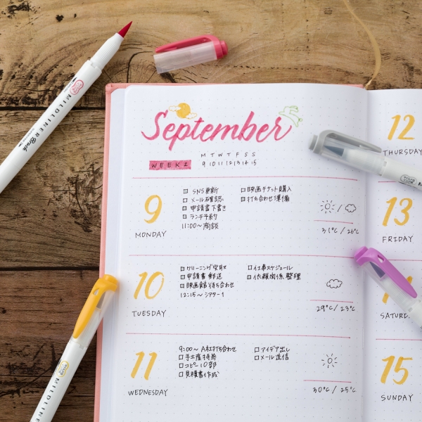 バレットジャーナルなど、手帳やノートを飾るデ ザインとして