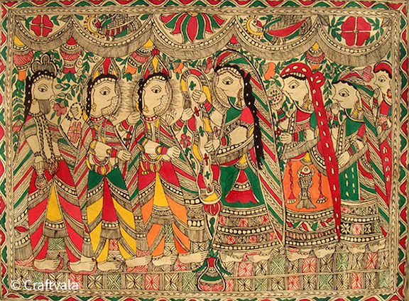 インド・ビハール州マドバニのローカルアート「マドバニペイント」