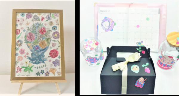 「SminKArt 塗り絵シール」塗った塗り絵シールは、額縁に入れて一枚の作品としても、iPhoneケース・アルバム・色紙・カレンダー・ギフト用のシールなどとしても、、いろんな用途に使えます！！