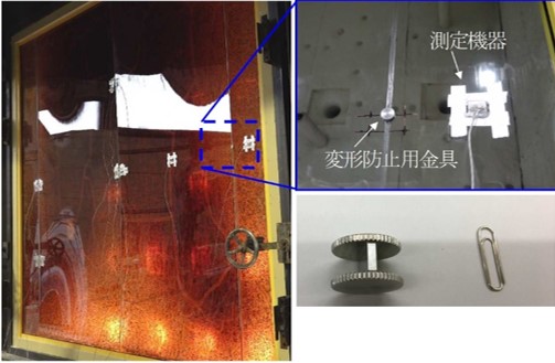 写真3：開発品の過熱状況(変形なし)と変形防止金具