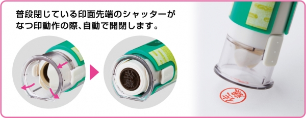 スマートになつ印できるウィングシャッター機構