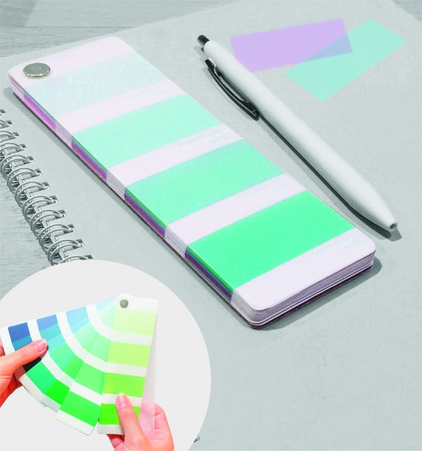 色見本帳風シール iromekuri　全6色 価格：各660円  