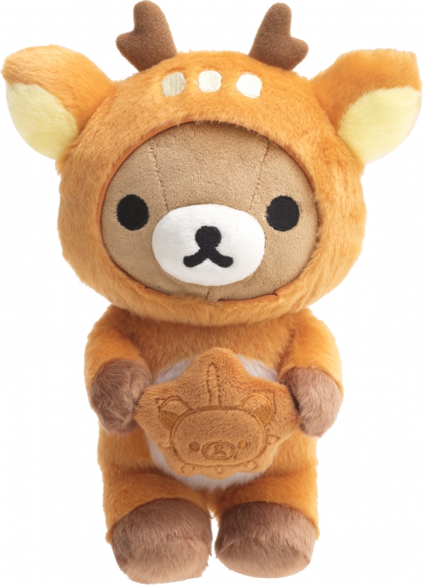 ■りらっくま茶房宮島　限定 ぬいぐるみ　2,420円（税込）「鹿の姿でもみじまんじゅうを持ったリラックマ」