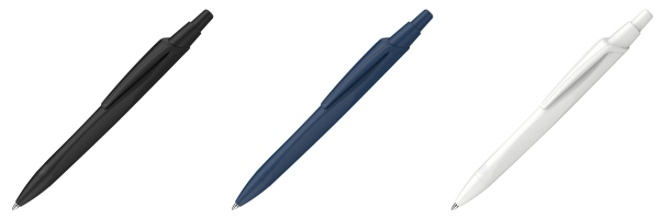 ●シュナイダー ボールペン レコ(ジイテックス)・・・各440円　ブラック(インク：ブルー)、ブルー(インク：ブルー)、ホワイト(インク：ブラック)