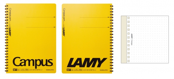 表紙と中紙に「Campus」「LAMY」のロゴをレイアウト