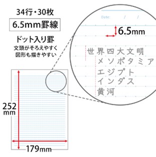 文頭がそろえやすく、図形も描きやすい　ドット罫