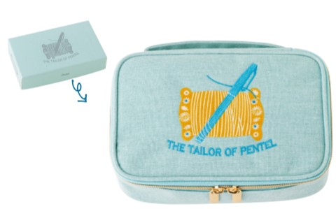 限定ボックスの人気色がポーチに。刺繍で入れたイラストとロゴがおしゃれ♪