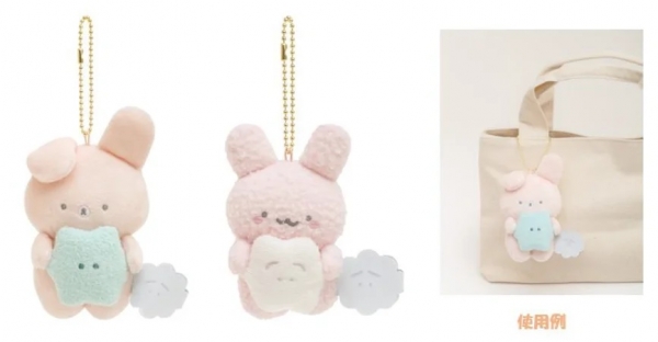 ●ぶらさげぬいぐるみ（1,320円※税込み）：くまうさとともぷぅがもやもやをだっこ♪