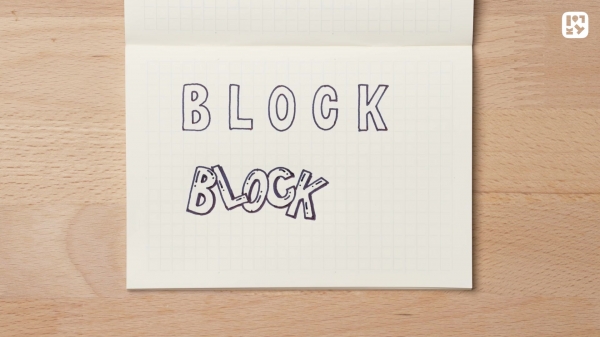 #03 ブロック文字  　立体感のあるポップな文字に装飾をします