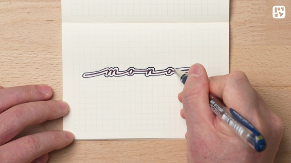 #04 モノライン文字  線幅の変わらないシンプルな文字に装飾をします