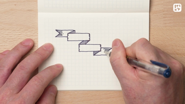 #06 リボンの描き方  　文字を飾るフレームを練習します