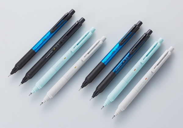 左から0.3mm：ブルー、ブラック、アイスブルー、ライトグレー 0.5mm：ブルー、ネイビー、アイスブルー、ライトグレー