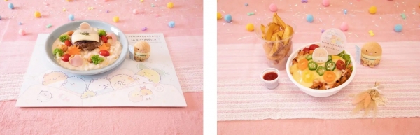 (左)とろとろシチューのまっしろハンバーグ（肉と牡蠣 市場） (右)カラフルチーズケバブ丼＆ポテトセット（ケバブキング）  