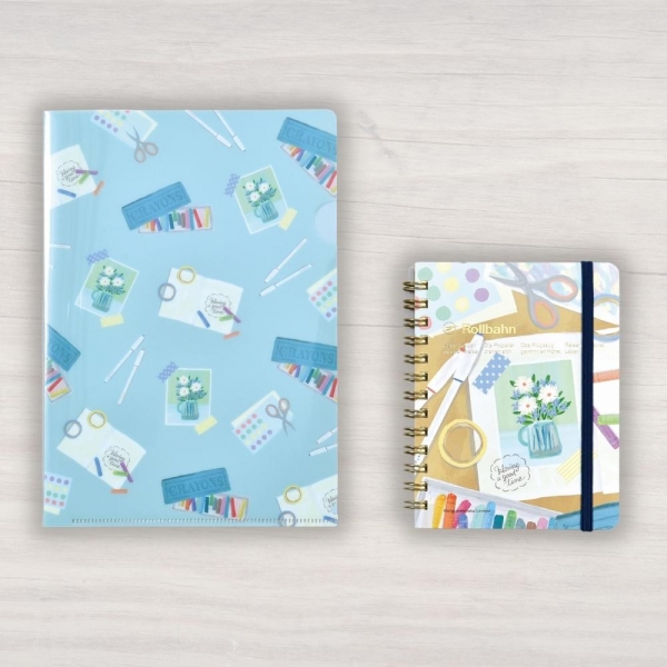 本誌オリジナルデザイン　デルフォニックス2大付録 ロルバーン ポケット付メモ M　＆　A5サイズのクリアホルダー