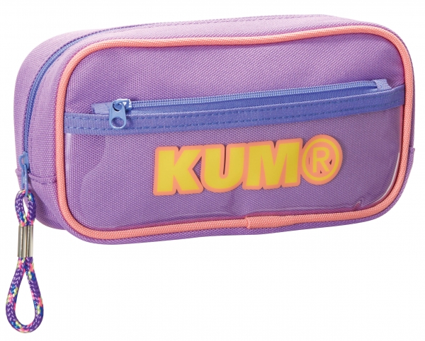 「KUM カラーブロックペンポーチ」バイオレット