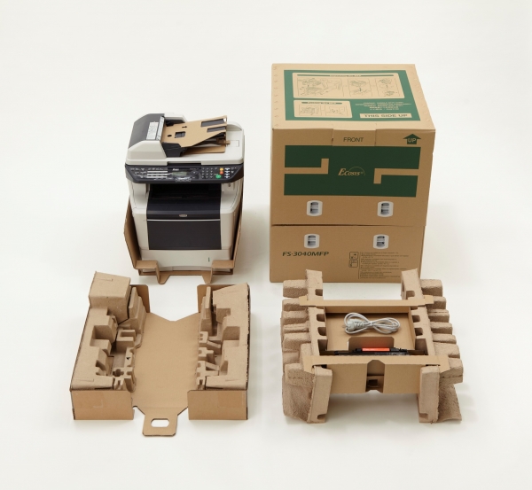 図5：「エコシス」プリンターの紙製梱包一式