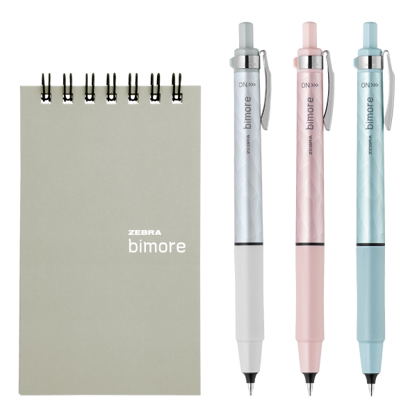 美文字練習セット「ビモア」セット内容 ： ビモアボールペン 1 本、ビモア練習帳 1 冊