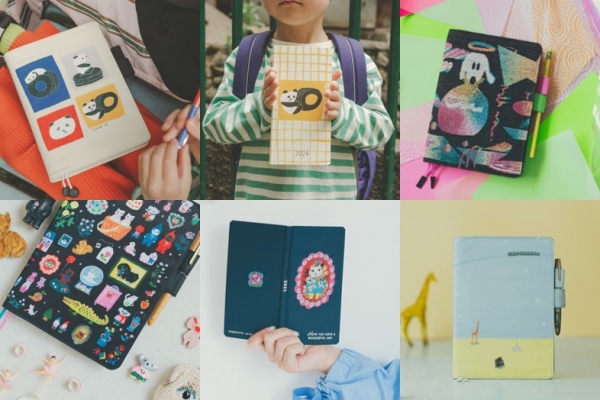 イラストレーター、絵本作家の北村人さんが描く、タイヤで遊ぶかわいい「パンダ」。グラフィックデザイナーの西川（C）友美さんが描く自由でたのしいアートワーク。イラストレーターの北岸由美さんがていねいに描いた80個以上もの「おみやげ」。イラストレーターの久保田寛子さんが描く幻想的な景色の手帳