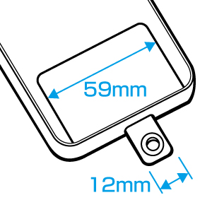 充電ケーブル穴が横12mmX縦3mm以上のスマホケースに対応