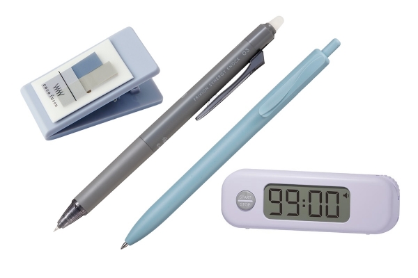 「ミニクリップココフセン」（カンミ堂）、「フリクションシナジーノック03」（パイロット）、「ジェットストリーム 海洋プラスチック」（三菱鉛筆）、「スティックル タイマーダイヤル式 持ち運びしやすい勉強用」（ソニック）など。